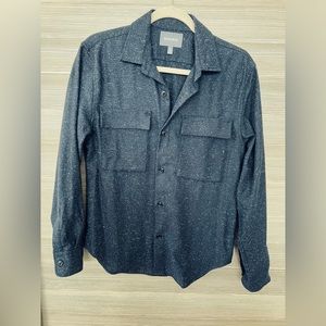 BONOBOS Wool Blend Shirt Jacket Navy Specked S